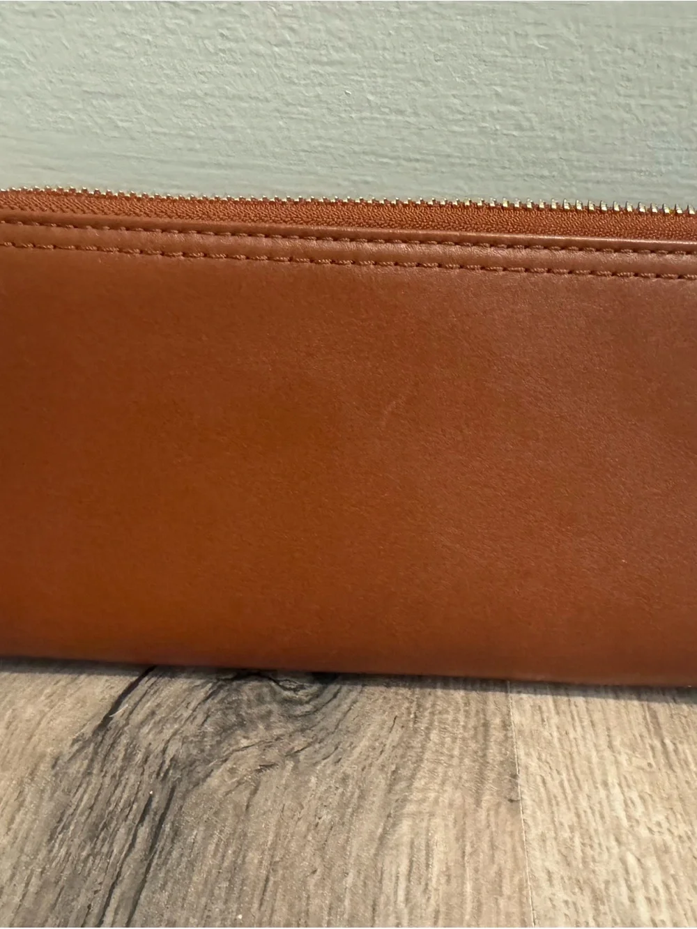 Coach Continental Zip Wallet in Chestnut Brown with Gold Hardware